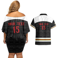 Custom Hockey Zimbabwe Couples Matching Off Shoulder Short Dress and Hawaiian Shirt Go Champions - Wonder Print Shop