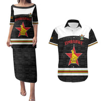 Custom Hockey Zimbabwe Couples Matching Puletasi and Hawaiian Shirt Go Champions - Wonder Print Shop