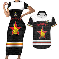 Custom Hockey Zimbabwe Couples Matching Short Sleeve Bodycon Dress and Hawaiian Shirt Go Champions - Wonder Print Shop