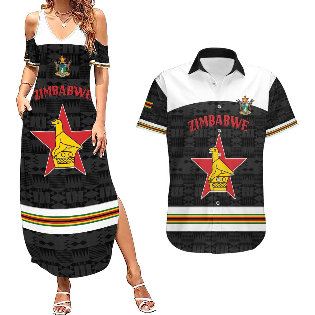 Custom Hockey Zimbabwe Couples Matching Summer Maxi Dress and Hawaiian Shirt Go Champions - Wonder Print Shop