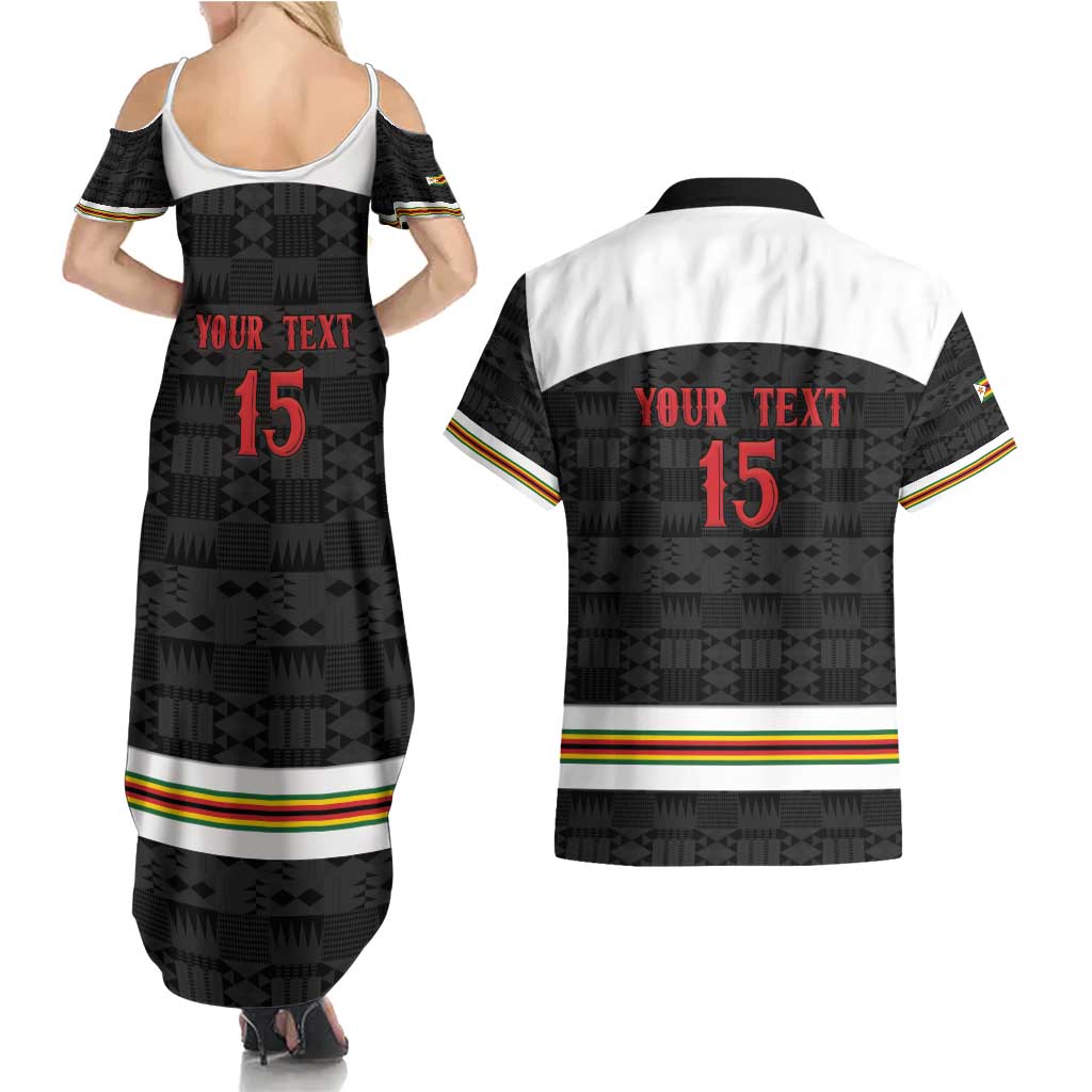 Custom Hockey Zimbabwe Couples Matching Summer Maxi Dress and Hawaiian Shirt Go Champions - Wonder Print Shop