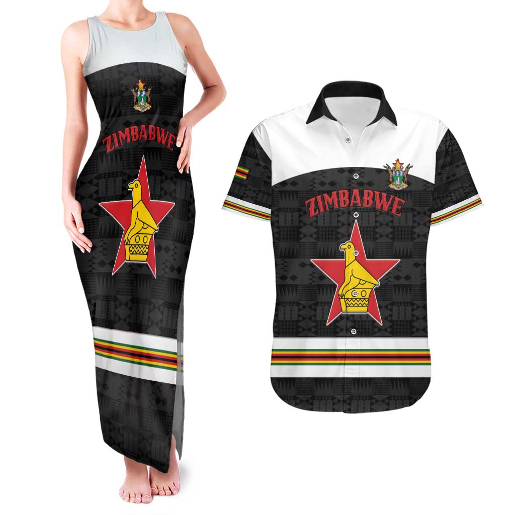 Custom Hockey Zimbabwe Couples Matching Tank Maxi Dress and Hawaiian Shirt Go Champions - Wonder Print Shop