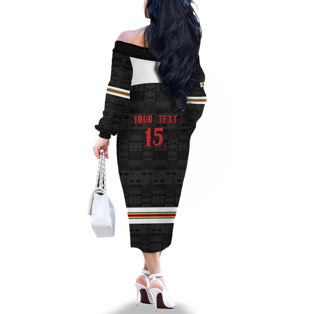 Custom Hockey Zimbabwe Family Matching Off The Shoulder Long Sleeve Dress and Hawaiian Shirt Go Champions - Wonder Print Shop