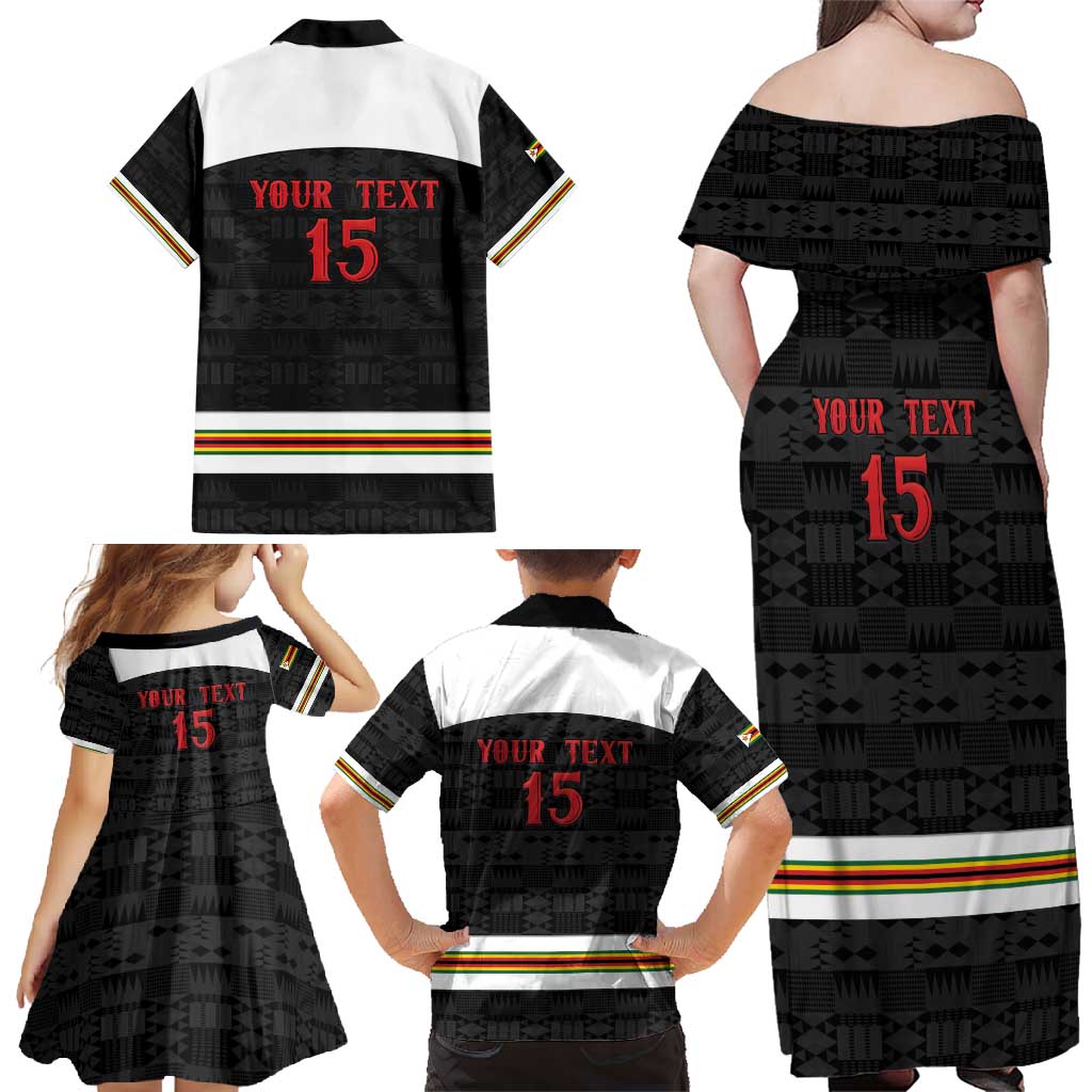Custom Hockey Zimbabwe Family Matching Off Shoulder Maxi Dress and Hawaiian Shirt Go Champions - Wonder Print Shop