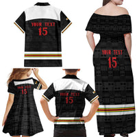 Custom Hockey Zimbabwe Family Matching Off Shoulder Maxi Dress and Hawaiian Shirt Go Champions - Wonder Print Shop