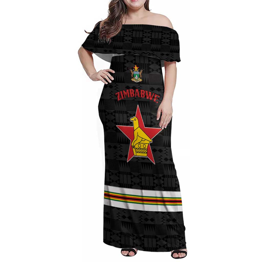 Custom Hockey Zimbabwe Family Matching Off Shoulder Maxi Dress and Hawaiian Shirt Go Champions - Wonder Print Shop
