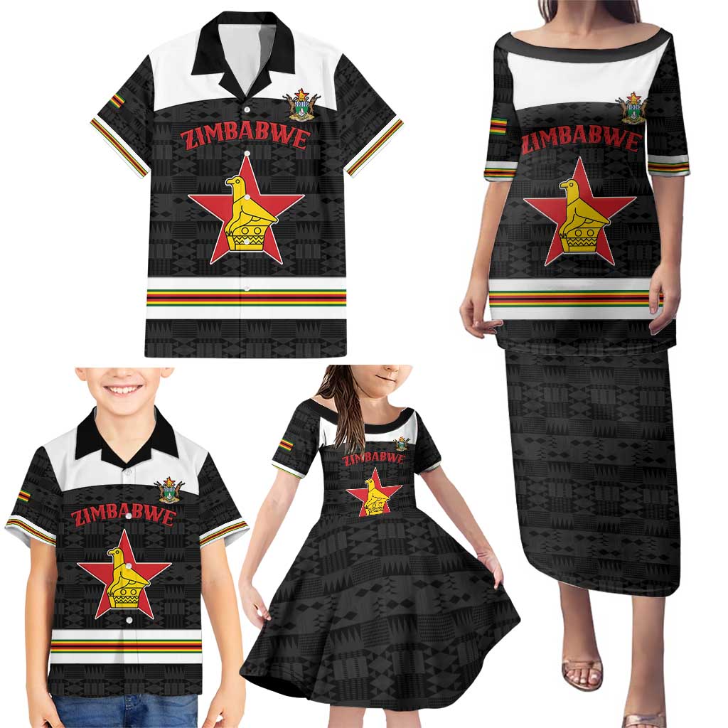 Custom Hockey Zimbabwe Family Matching Puletasi and Hawaiian Shirt Go Champions - Wonder Print Shop