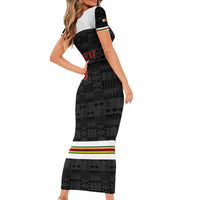 Custom Hockey Zimbabwe Family Matching Short Sleeve Bodycon Dress and Hawaiian Shirt Go Champions - Wonder Print Shop