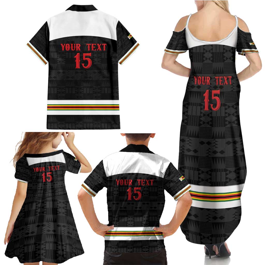 Custom Hockey Zimbabwe Family Matching Summer Maxi Dress and Hawaiian Shirt Go Champions - Wonder Print Shop