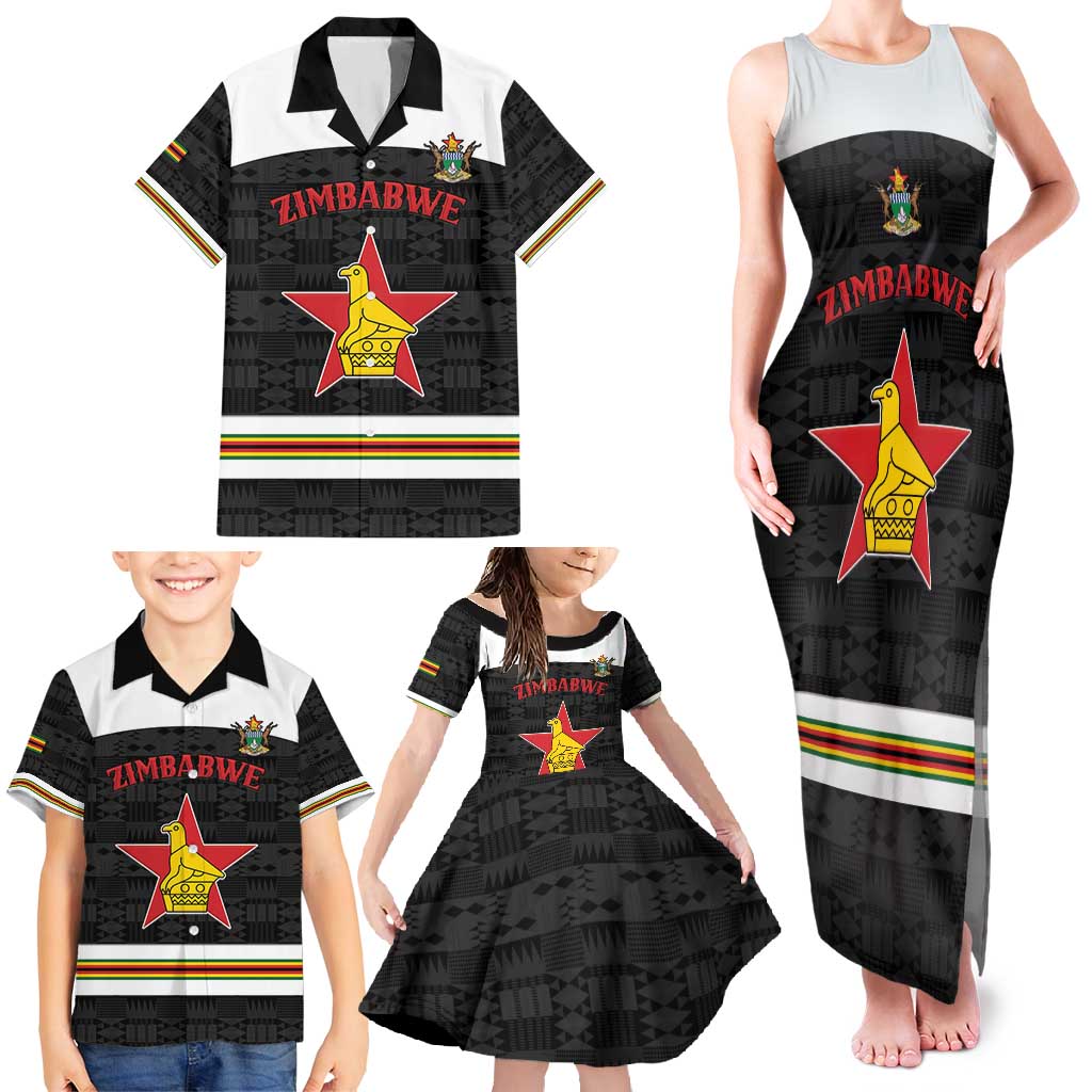 Custom Hockey Zimbabwe Family Matching Tank Maxi Dress and Hawaiian Shirt Go Champions - Wonder Print Shop