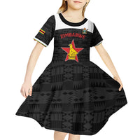 Custom Hockey Zimbabwe Kid Short Sleeve Dress Go Champions - Wonder Print Shop