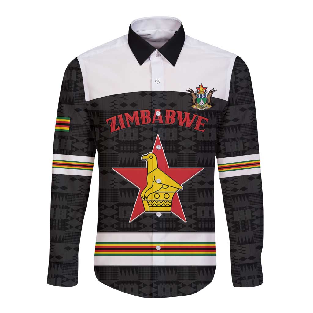 Custom Hockey Zimbabwe Long Sleeve Button Shirt Go Champions - Wonder Print Shop