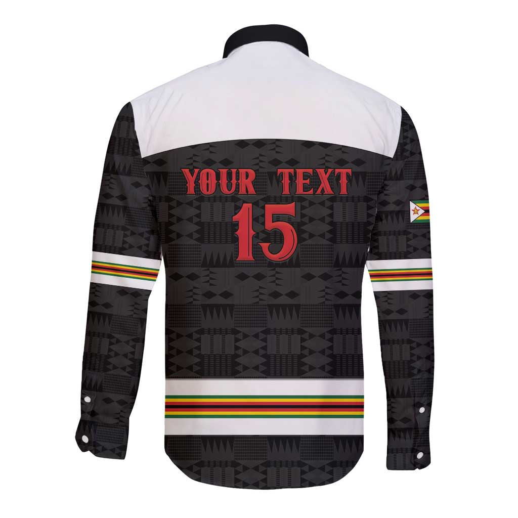 Custom Hockey Zimbabwe Long Sleeve Button Shirt Go Champions - Wonder Print Shop