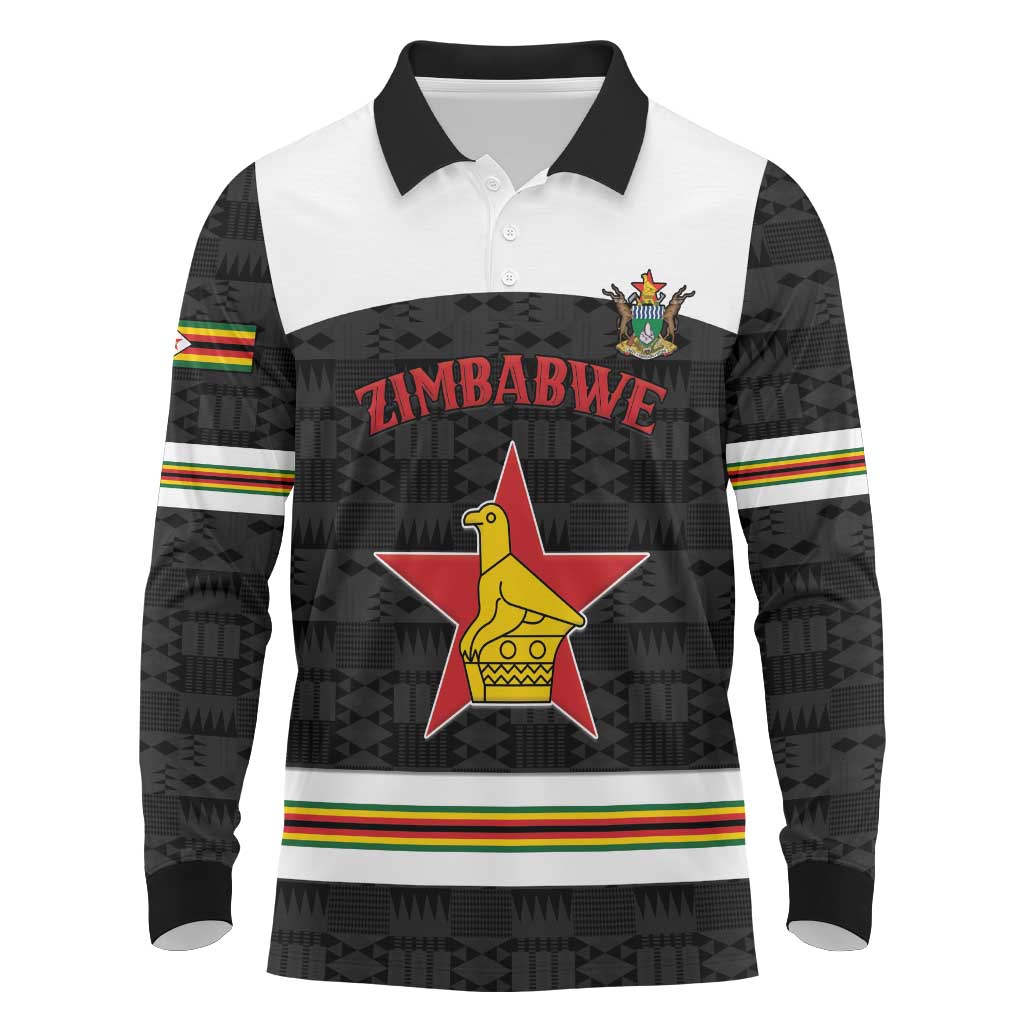 Custom Hockey Zimbabwe Long Sleeve Polo Shirt Go Champions - Wonder Print Shop