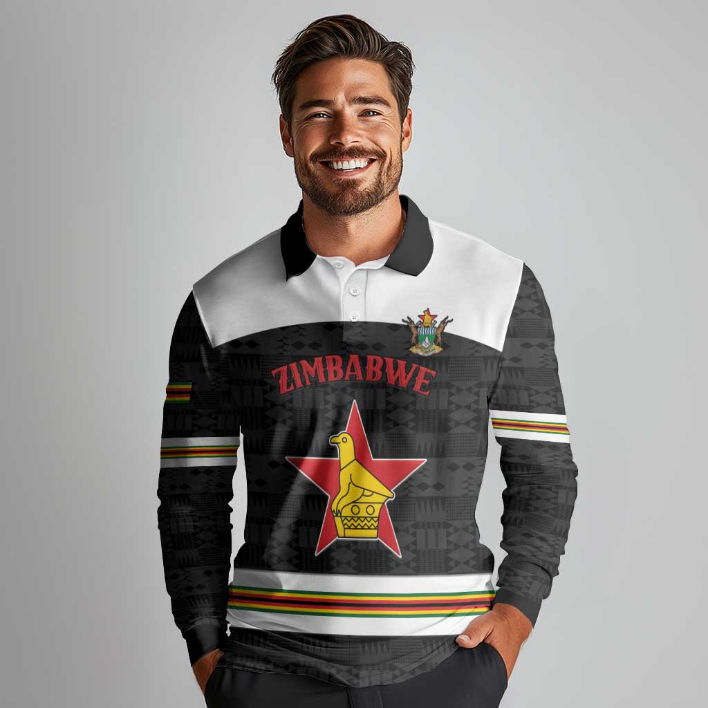 Custom Hockey Zimbabwe Long Sleeve Polo Shirt Go Champions - Wonder Print Shop