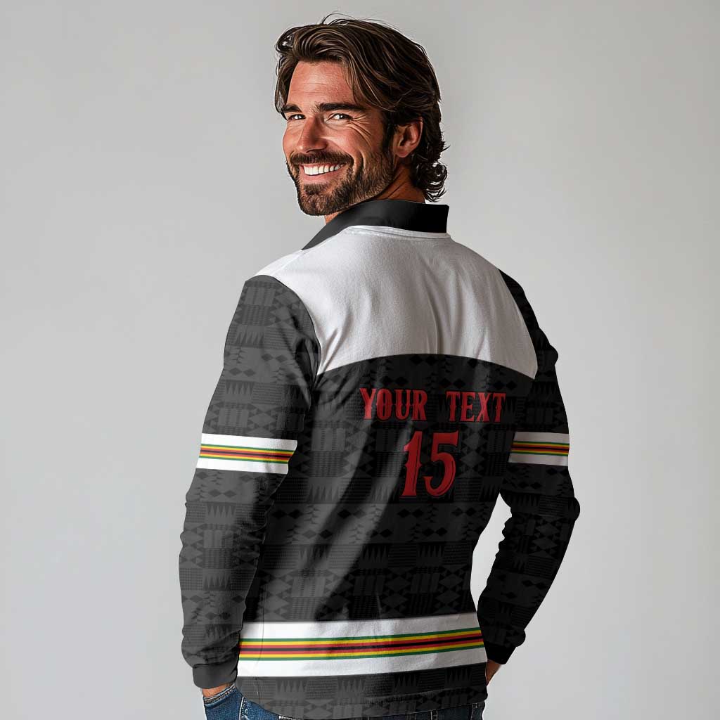 Custom Hockey Zimbabwe Long Sleeve Polo Shirt Go Champions - Wonder Print Shop