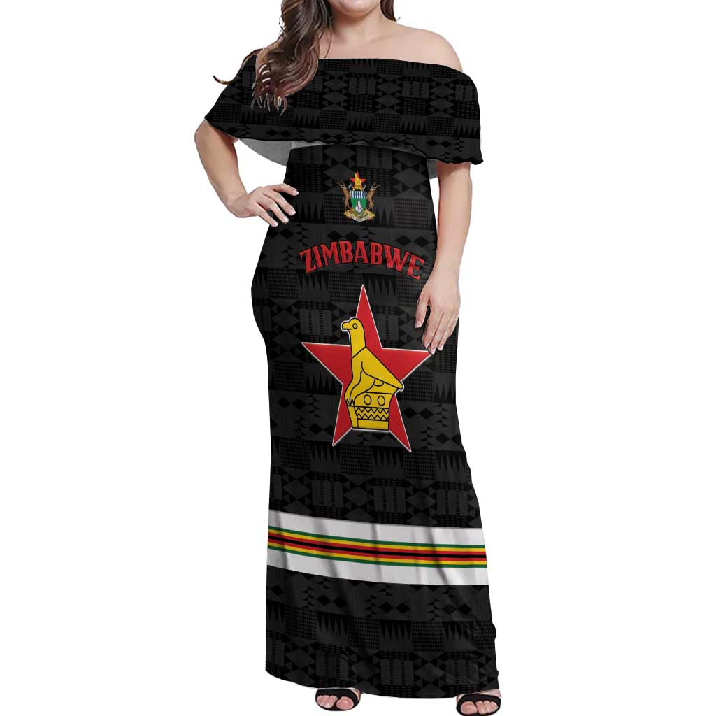 Custom Hockey Zimbabwe Off Shoulder Maxi Dress Go Champions - Wonder Print Shop