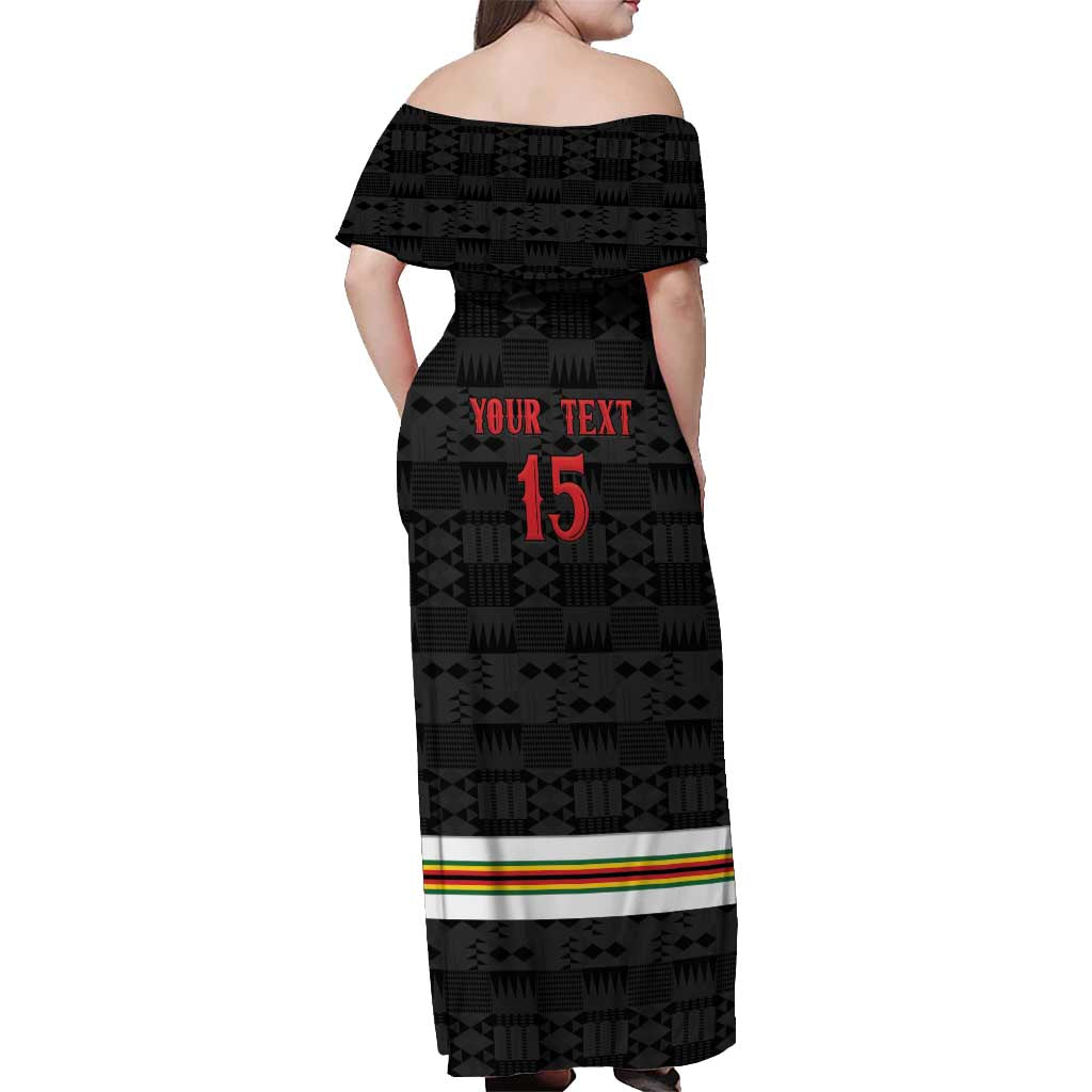 Custom Hockey Zimbabwe Off Shoulder Maxi Dress Go Champions - Wonder Print Shop