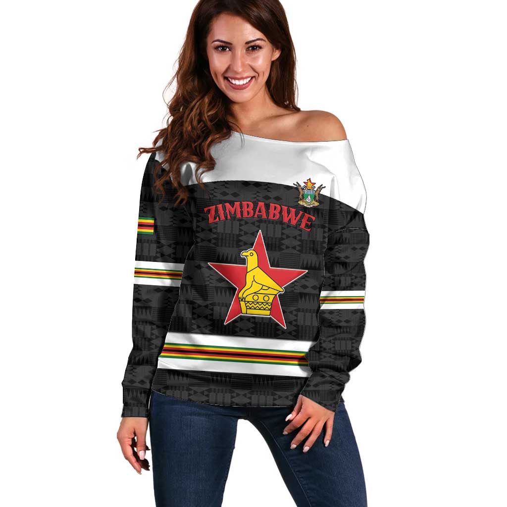 Custom Hockey Zimbabwe Off Shoulder Sweater Go Champions - Wonder Print Shop