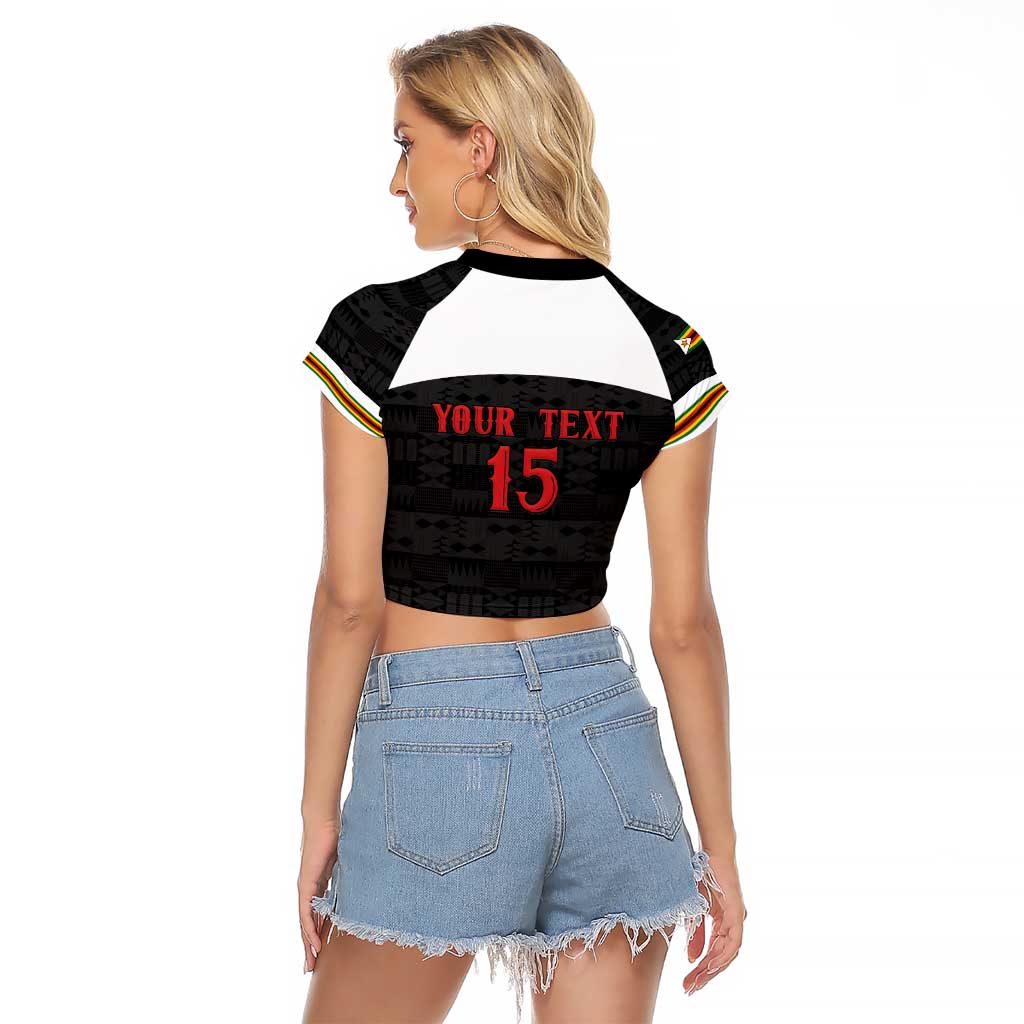 Custom Hockey Zimbabwe Raglan Cropped T Shirt Go Champions - Wonder Print Shop
