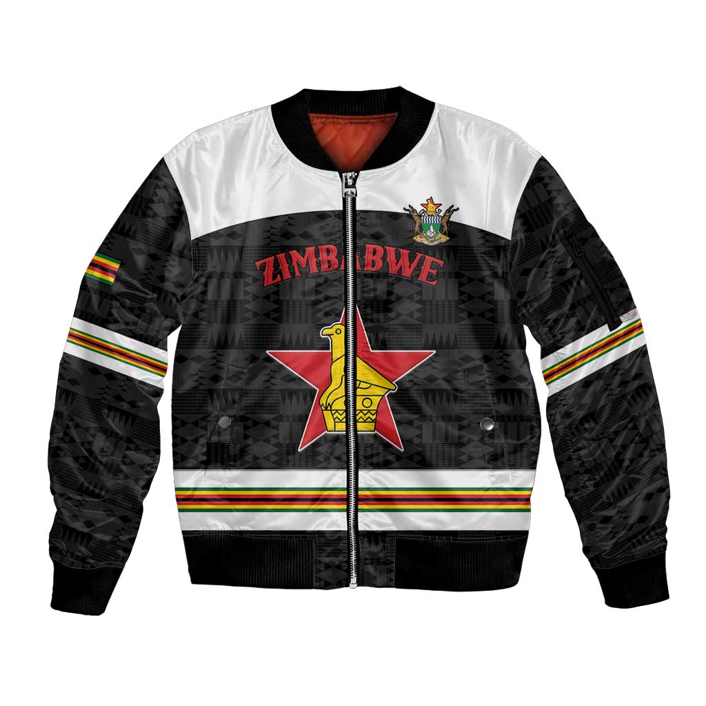 Custom Hockey Zimbabwe Sleeve Zip Bomber Jacket Go Champions - Wonder Print Shop
