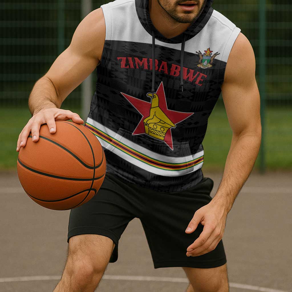 Custom Hockey Zimbabwe Sleeveless Hoodie Go Champions - Wonder Print Shop