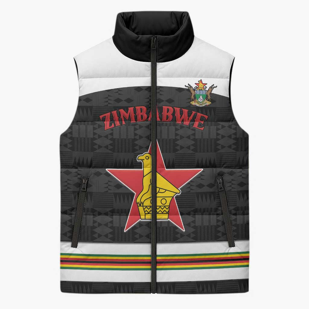 Custom Hockey Zimbabwe Sleeveless Puffer Jacket Go Champions - Wonder Print Shop