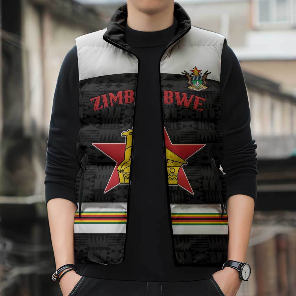 Custom Hockey Zimbabwe Sleeveless Puffer Jacket Go Champions - Wonder Print Shop