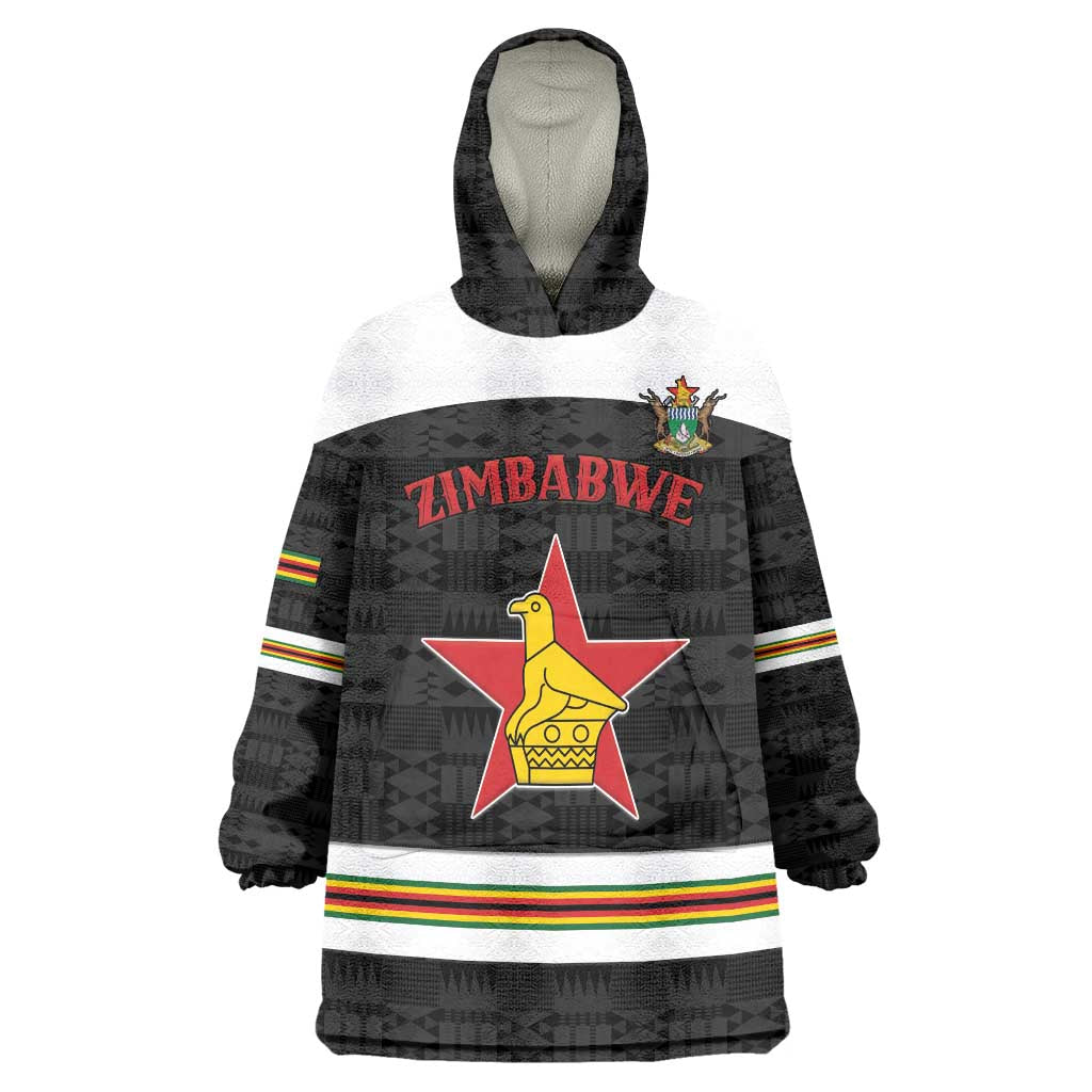 Custom Hockey Zimbabwe Wearable Blanket Hoodie Go Champions - Wonder Print Shop