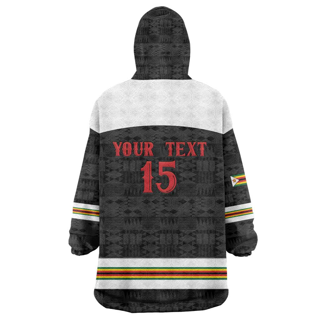 Custom Hockey Zimbabwe Wearable Blanket Hoodie Go Champions - Wonder Print Shop