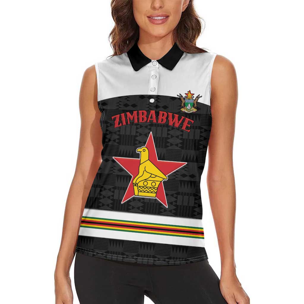 Custom Hockey Zimbabwe Women Sleeveless Polo Shirt Go Champions - Wonder Print Shop