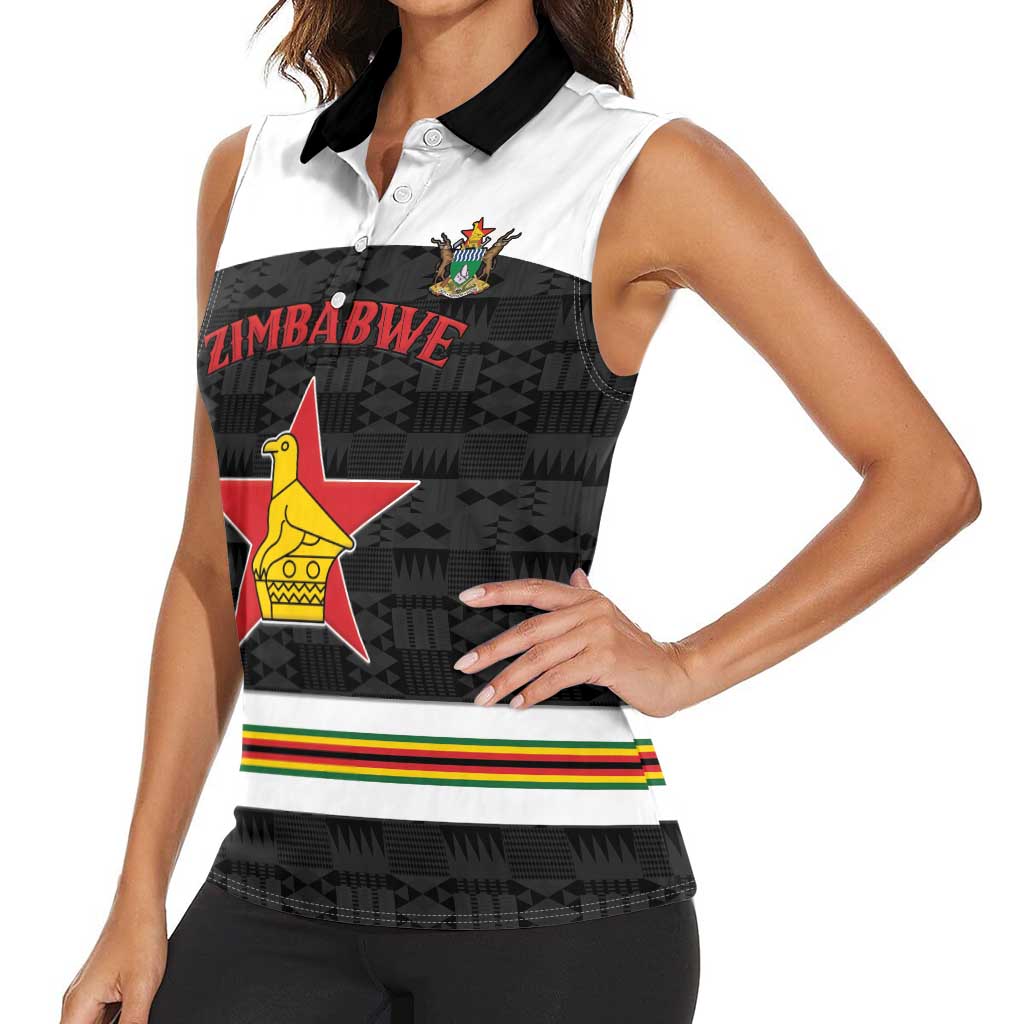 Custom Hockey Zimbabwe Women Sleeveless Polo Shirt Go Champions - Wonder Print Shop