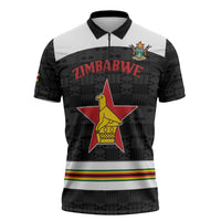 Custom Hockey Zimbabwe Zipper Polo Shirt Go Champions - Wonder Print Shop