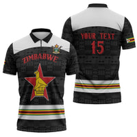 Custom Hockey Zimbabwe Zipper Polo Shirt Go Champions - Wonder Print Shop