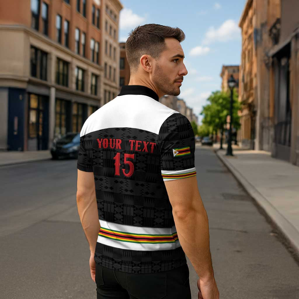 Custom Hockey Zimbabwe Zipper Polo Shirt Go Champions - Wonder Print Shop