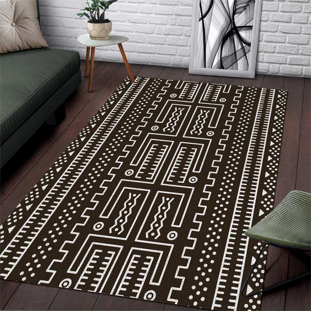 Mali Mud Cloth Area Rug Bogolanfini Pattern - Wonder Print Shop