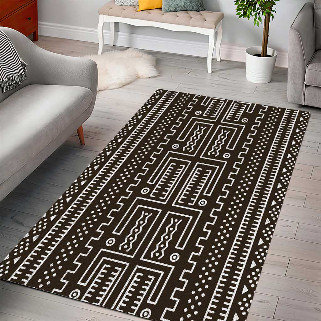 Mali Mud Cloth Area Rug Bogolanfini Pattern - Wonder Print Shop