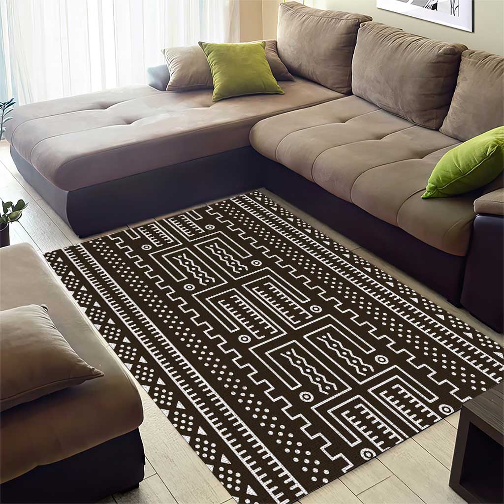 Mali Mud Cloth Area Rug Bogolanfini Pattern - Wonder Print Shop