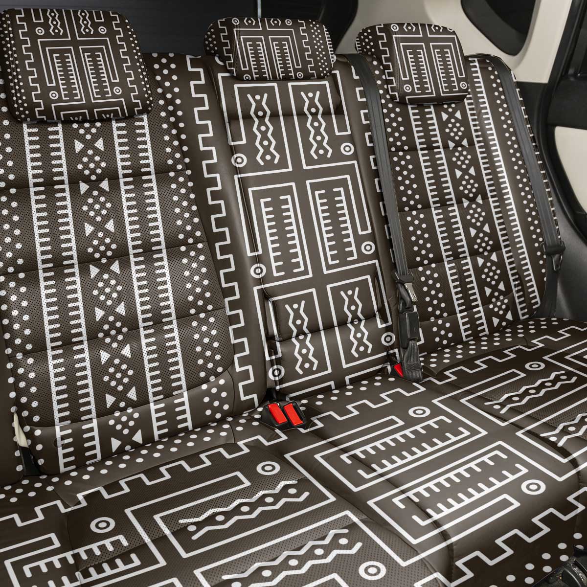 Mali Mud Cloth Back Car Seat Cover Bogolanfini Pattern - Wonder Print Shop