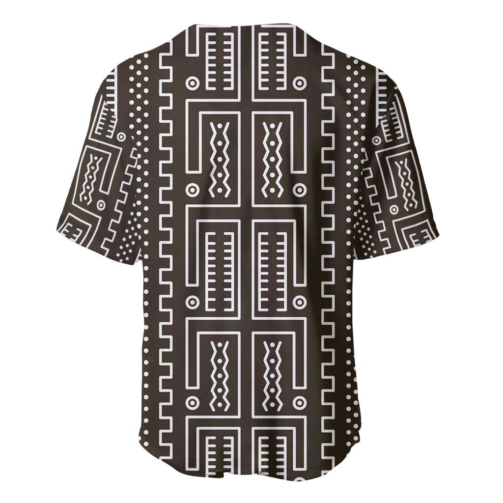 Mali Mud Cloth Baseball Jersey Bogolanfini Pattern - Wonder Print Shop