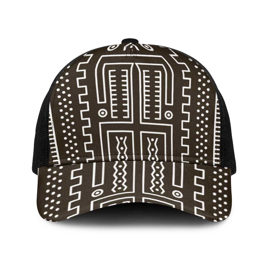 Mali Mud Cloth Baseball Net Cap Bogolanfini Pattern - Wonder Print Shop