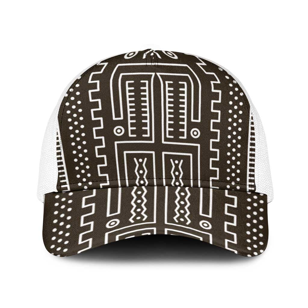 Mali Mud Cloth Baseball Net Cap Bogolanfini Pattern - Wonder Print Shop