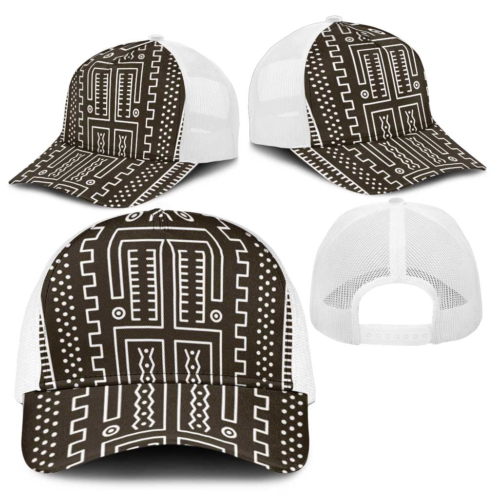 Mali Mud Cloth Baseball Net Cap Bogolanfini Pattern - Wonder Print Shop