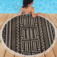 Mali Mud Cloth Beach Blanket Bogolanfini Pattern - Wonder Print Shop