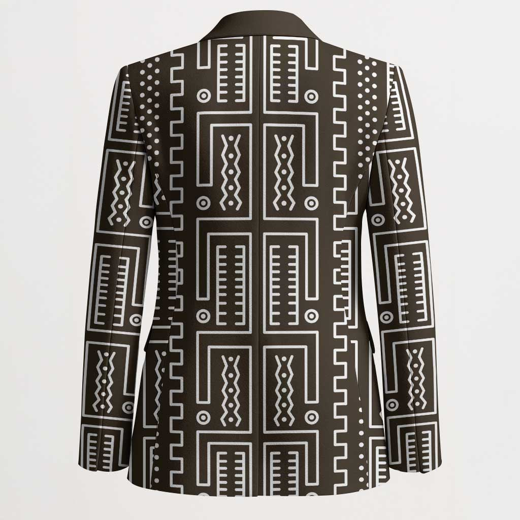 Mali Mud Cloth Blazer Bogolanfini Pattern - Wonder Print Shop