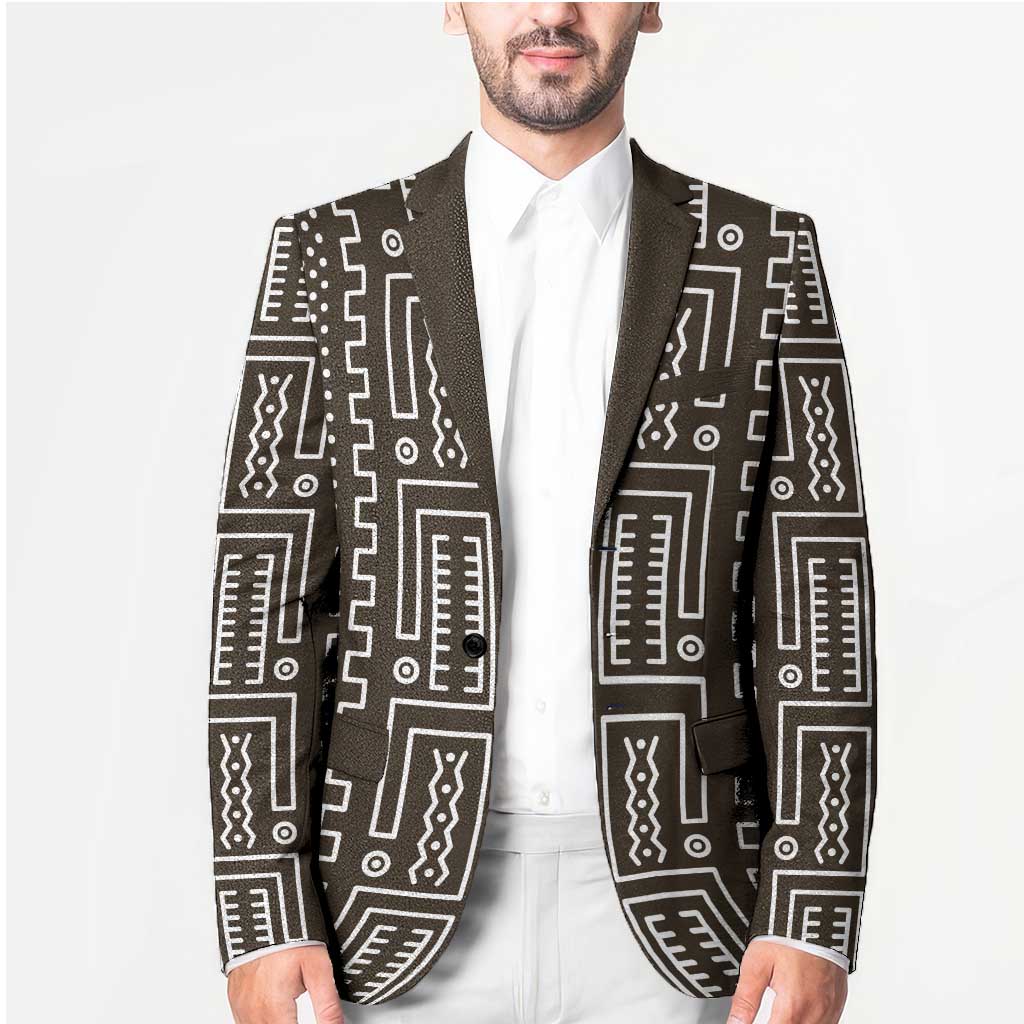 Mali Mud Cloth Blazer Bogolanfini Pattern - Wonder Print Shop