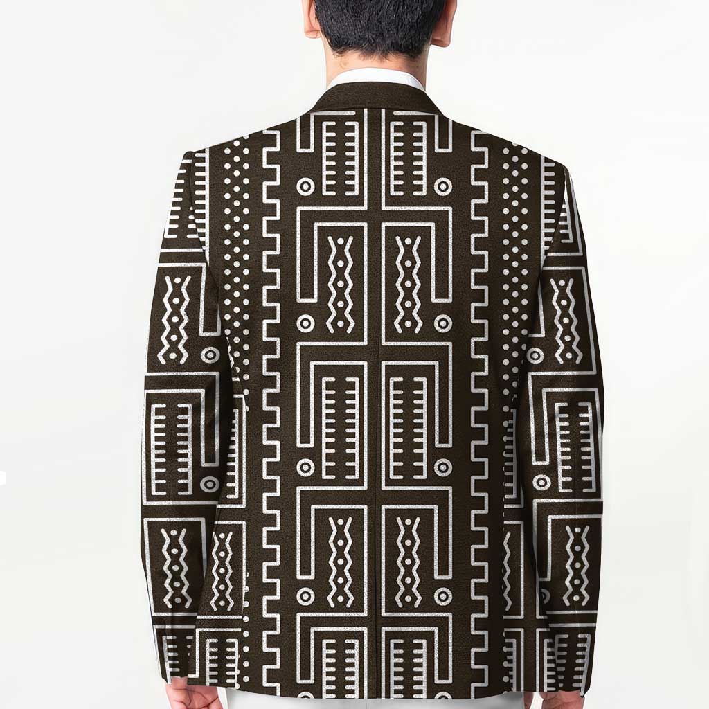 Mali Mud Cloth Blazer Bogolanfini Pattern - Wonder Print Shop