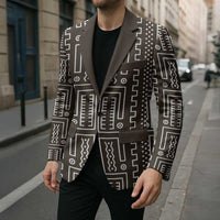 Mali Mud Cloth Blazer Bogolanfini Pattern - Wonder Print Shop