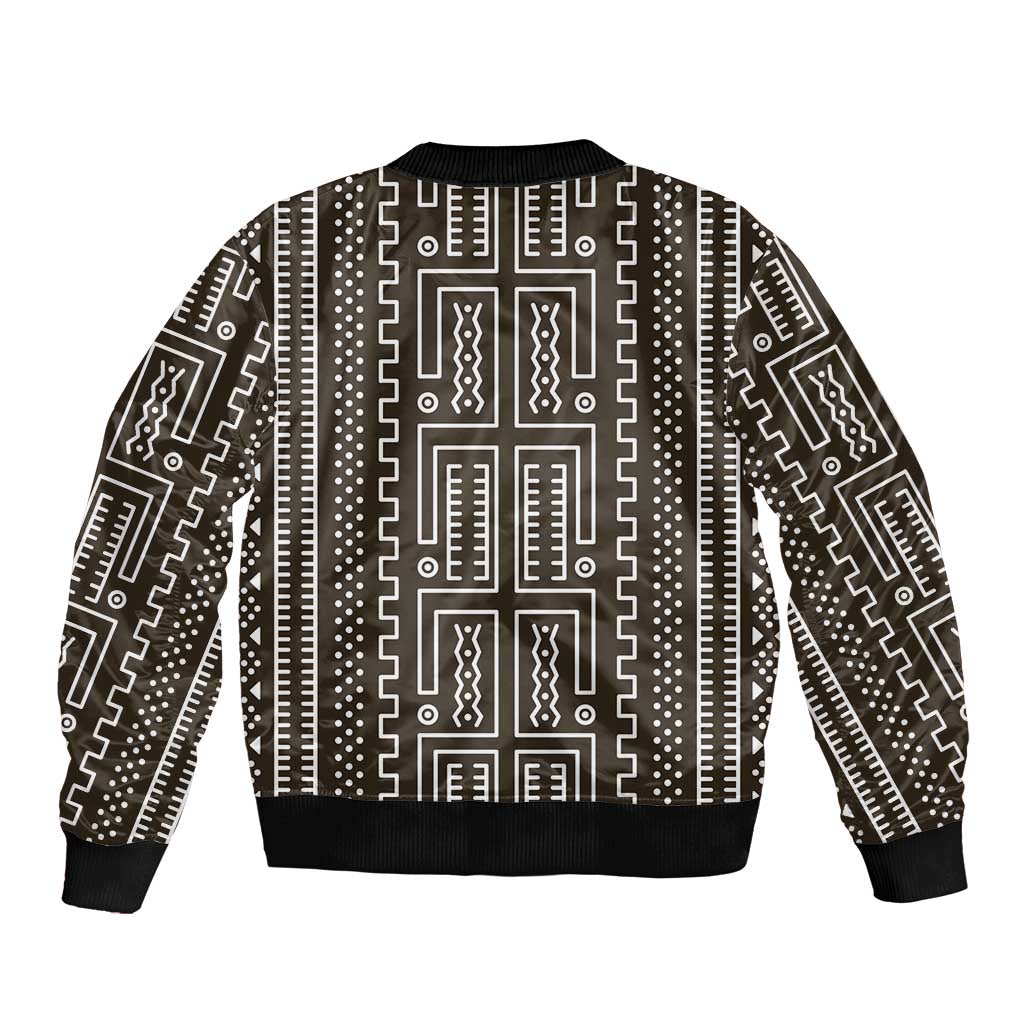 Mali Mud Cloth Bomber Jacket Bogolanfini Pattern - Wonder Print Shop
