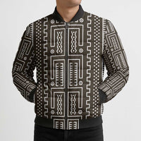 Mali Mud Cloth Bomber Puffer Jacket Bogolanfini Pattern - Wonder Print Shop